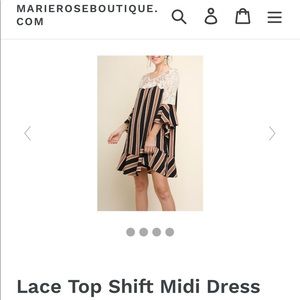 Striped Lace Top Shift Dress